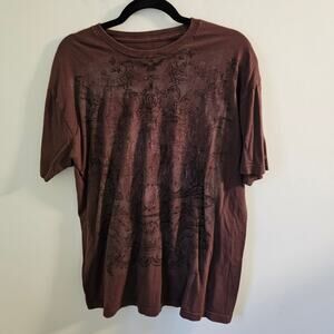 VINTAGE Stranded Y2K Brown Graphic T-Shirt – Size Large, 100% Cotton
